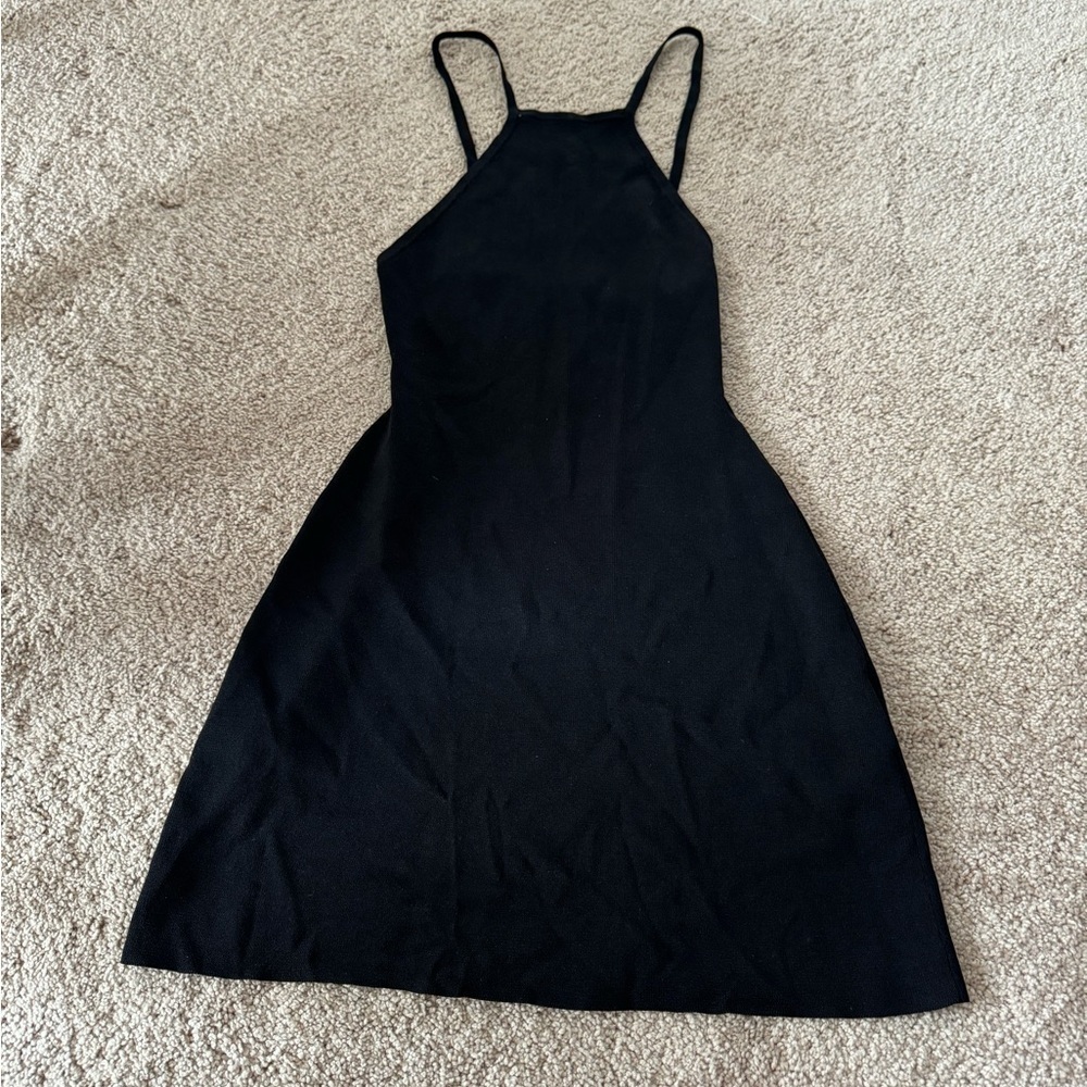 Sandro- Black High Cut Thin Strap Mini Dress - Picture 2 of 6